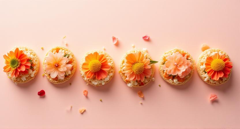 Vibrant color-coded appetizers