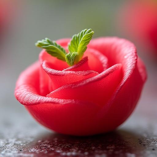 Close-up of a floral canapé
